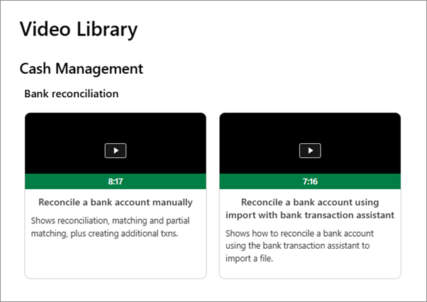 Videobibliothek mit Abstimmungsvideos
