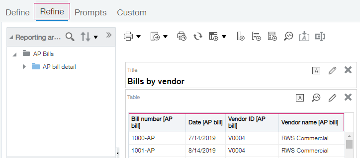 Die Spalte Überschriften auf der Tab "Eingrenzen" sind hervorgehoben, um die Reihenfolge vor dem Export hervorzuheben.