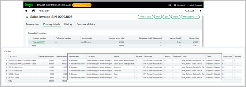 Dimensionsverteilungen in Zwischensummen-Positionen anzeigen