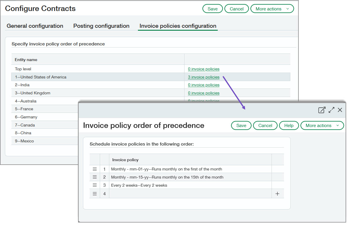 Specify order of preference tab.