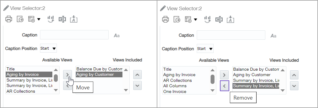 Add and remove views from the View Selector list.