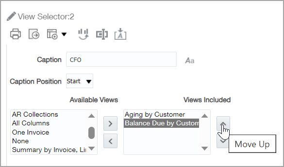 You can change to the order in which the views appear in the View Selector list.