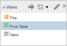 Example of the results of the reordered views in the Views pane.
