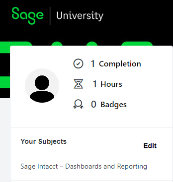 On Sage University's learner home, you can find your transcripts and completed training.