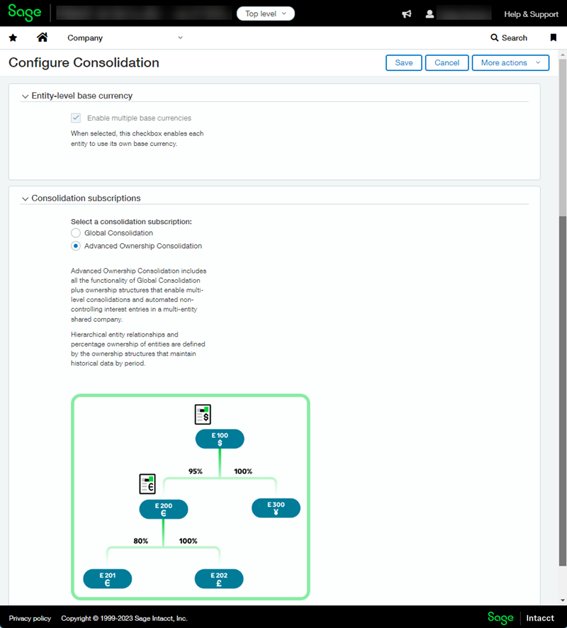 Admins use the Configure Consolidation to select a Consolidation subscription. Upgrading can incur a fee.