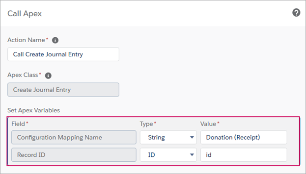 An example of Process Builder to create a journal entry.