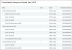 The Consolidate with options window lists the entities in the ownership structure by level, including the elimination entity for each reporting group. The ownership percentage is shown for each entity.