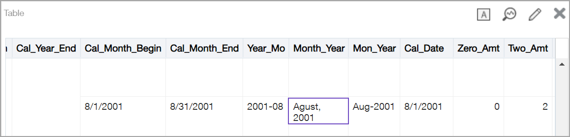 Example of a misspelling in a custom SQL report that can be fixed with Apply XML.