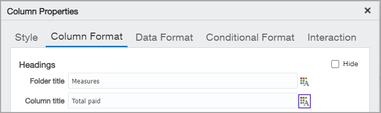 Vertical Column Format Copy column formatting to other columns—ICRW