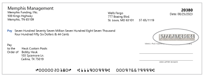 Muestra de existencias de cheques comerciales en blanco.