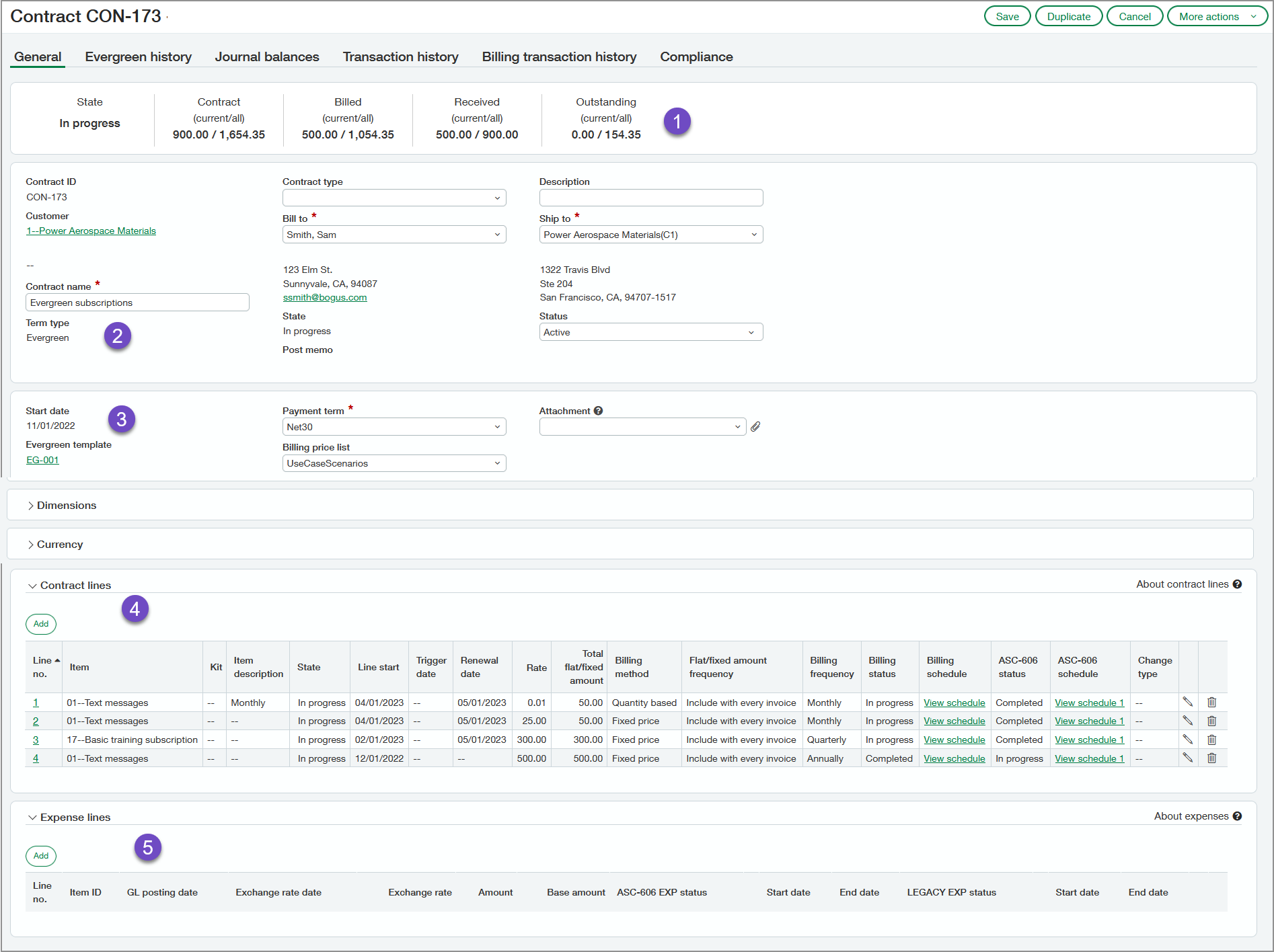 Muestra una página de contrato permanente.