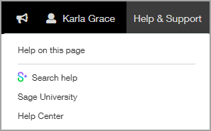 Ayuda y soporte seleccionados.