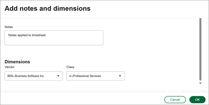 El cuadro de diálogo Añadir notas y dimensiones.