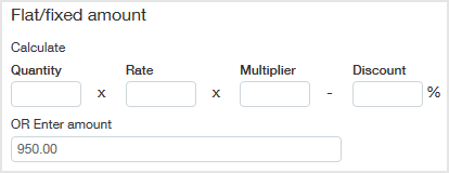 950 est saisi dans le champ OU saisissez le montant.