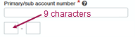 Une zone de numéro de compte principal avec deux zones de compte auxiliaire.