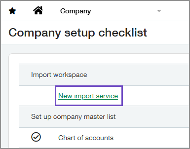Lien du service d’importation mis en surbrillance.