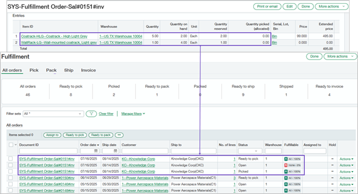 Prélever la quantité d’inventaire disponible