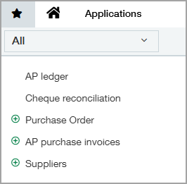 Icône en forme d’étoile en surbrillance en regard de l’icône de page d’accueil, indiquant votre menu de favoris.