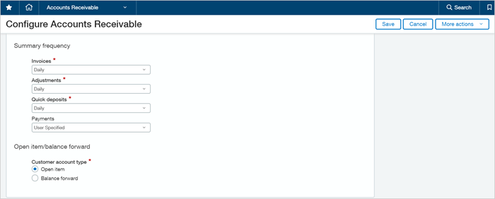 Exemple de page de l’interface utilisateur Configurer les Comptes clients.