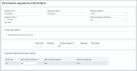 Page Informations sur la séquence de documents. Le maximum de la séquence principale est zzz et la séquence principale est aaa.